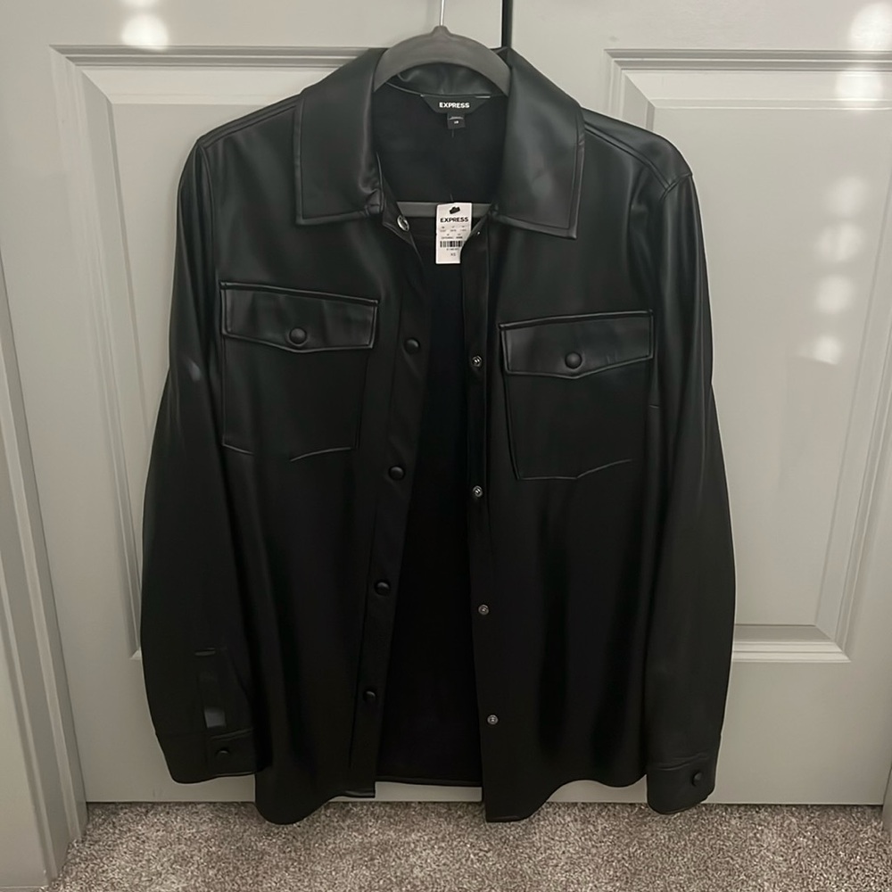 Express Black Leather Jacket NWT!